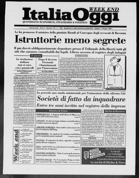 Italia oggi : quotidiano di economia finanza e politica